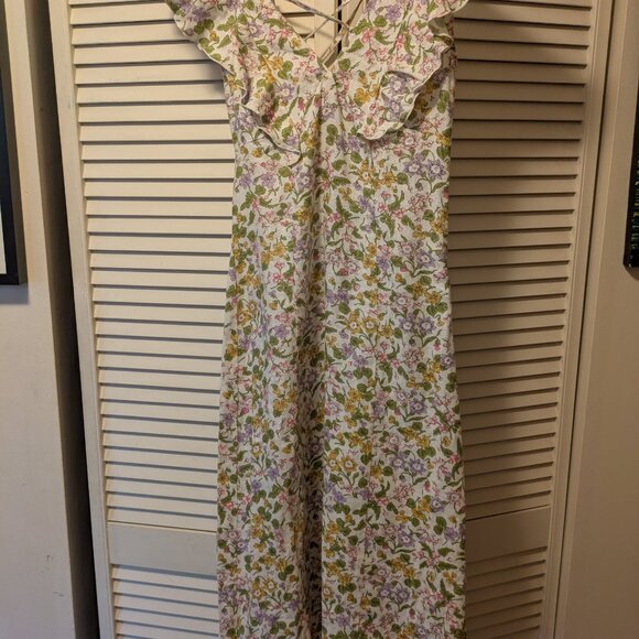 Summer floral linen dress - Picture 3 of 5